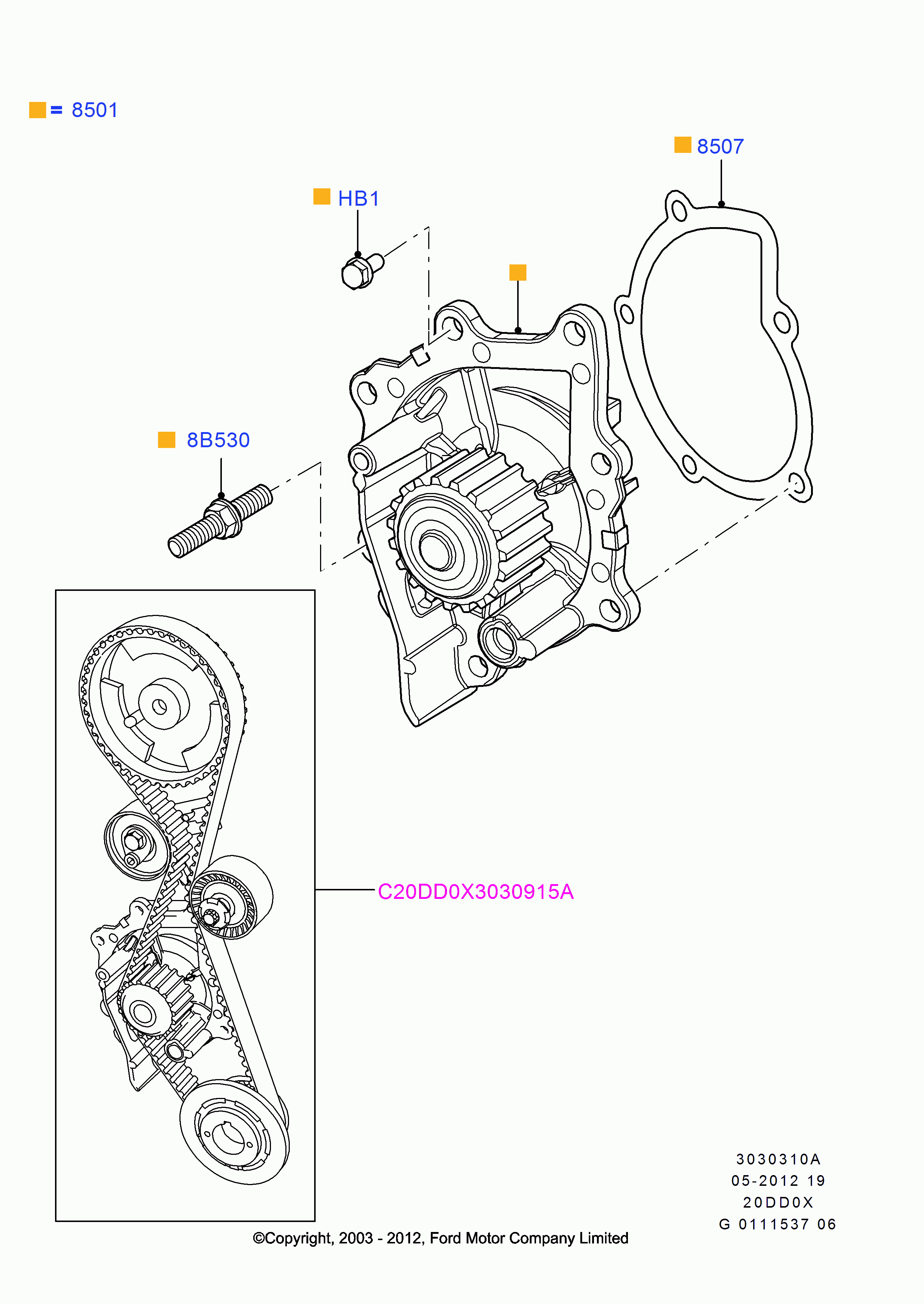 FORD 1 562 255 - Pumpa za vodu parts5.com