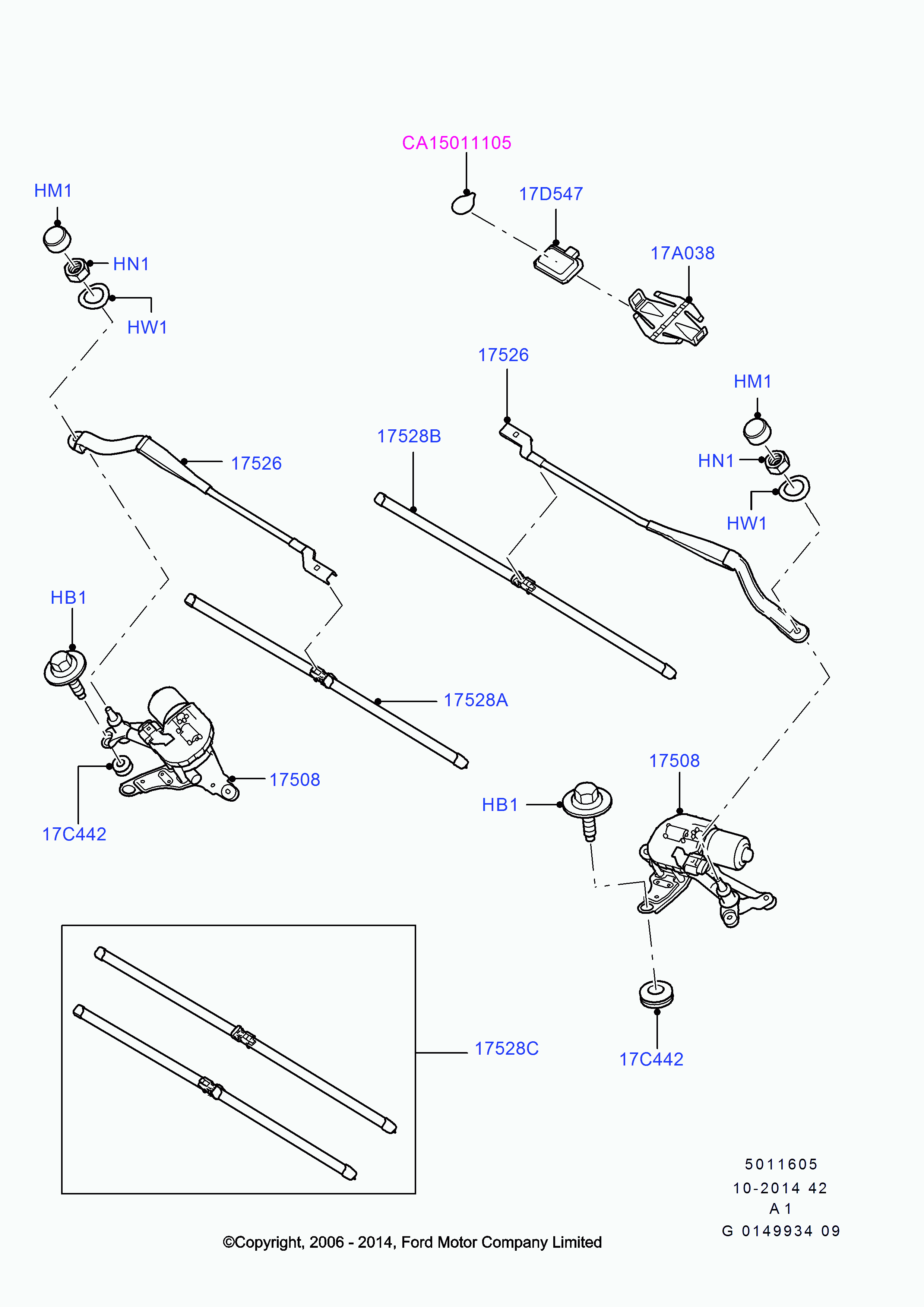 FORD 1473407 - Щетка стеклоочистителя parts5.com