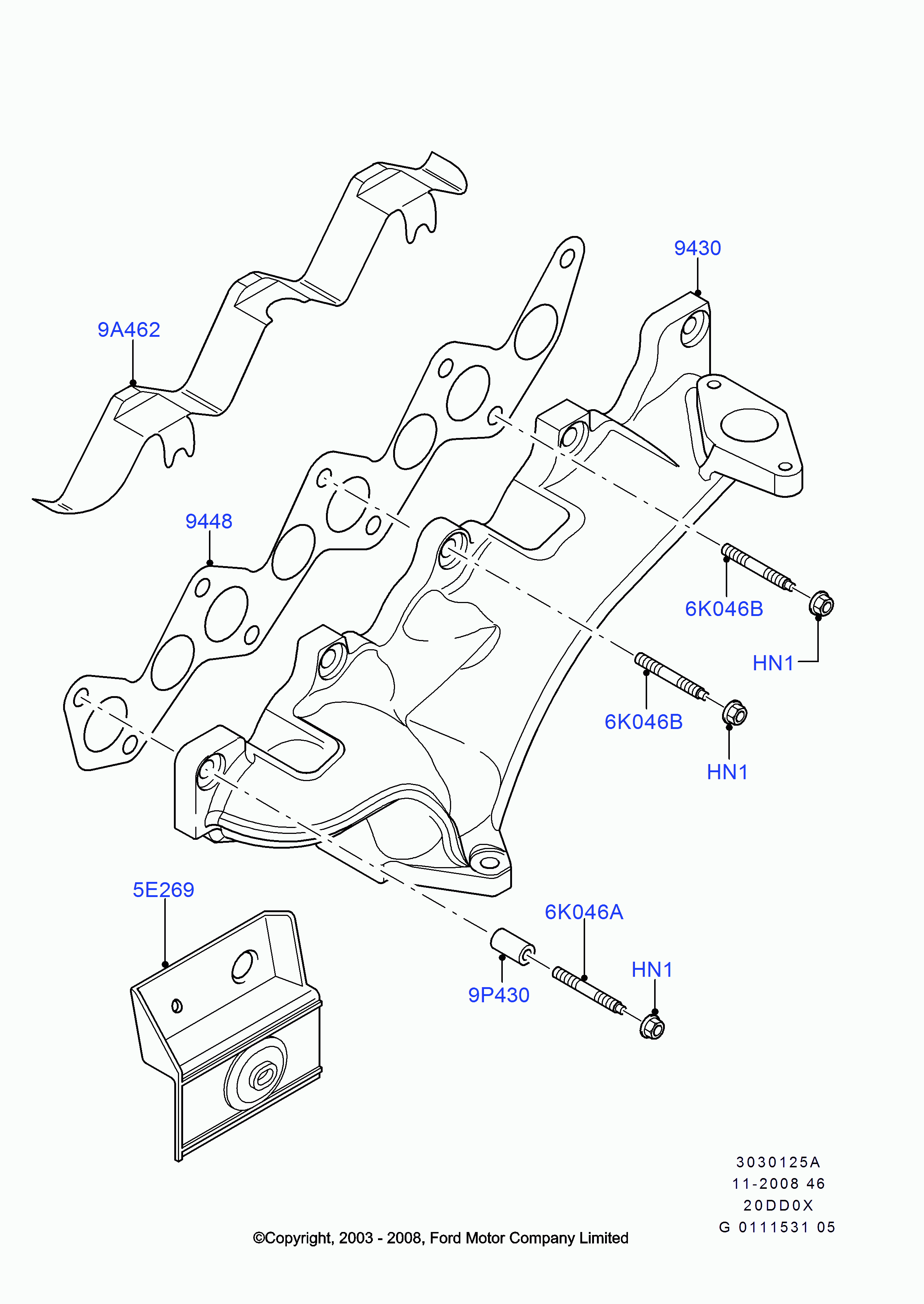 FORD 1 234 178 - Brtva, ispušna koljenasta cijev parts5.com