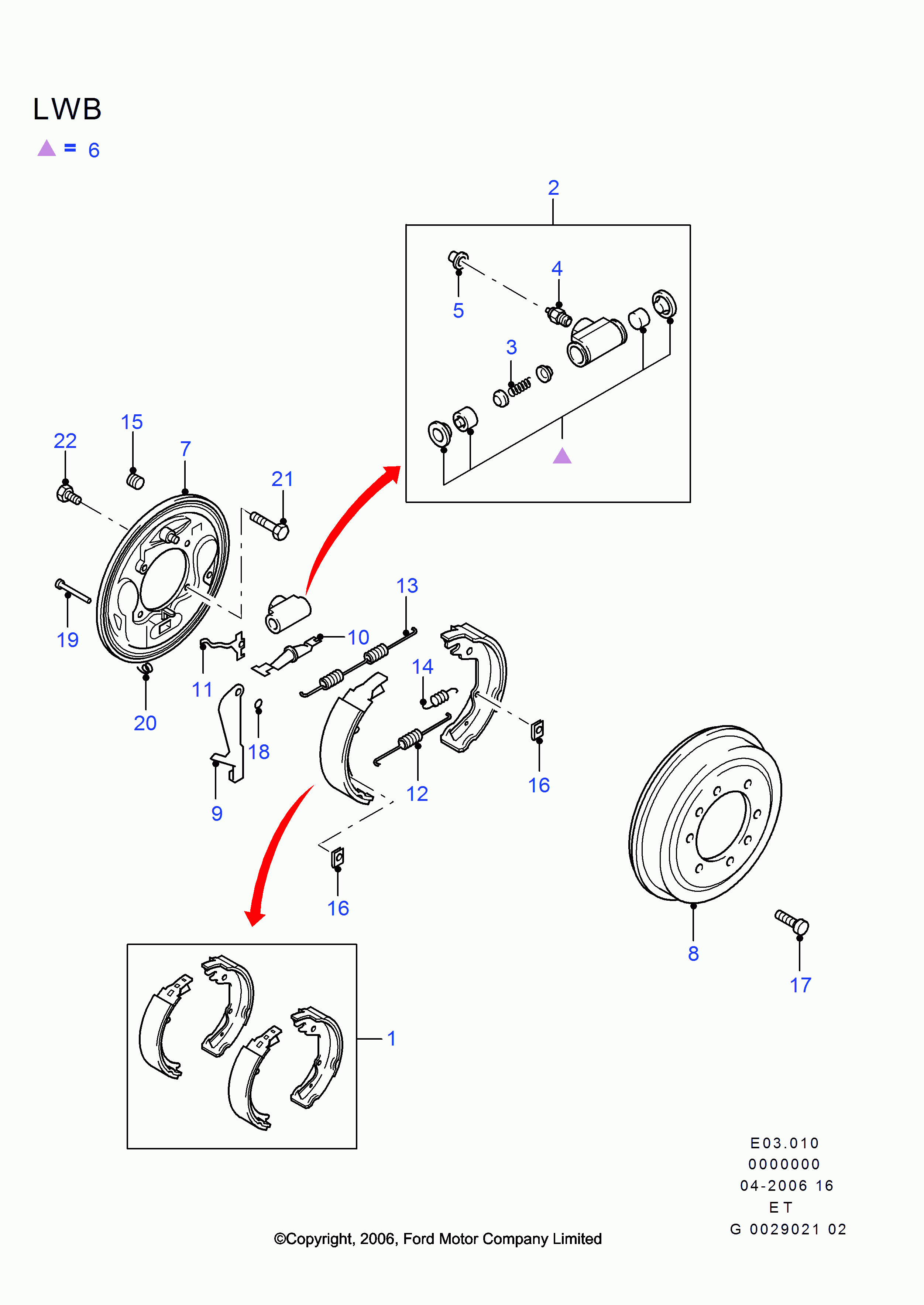 FORD USA 1454550 - Set saboti frana parts5.com