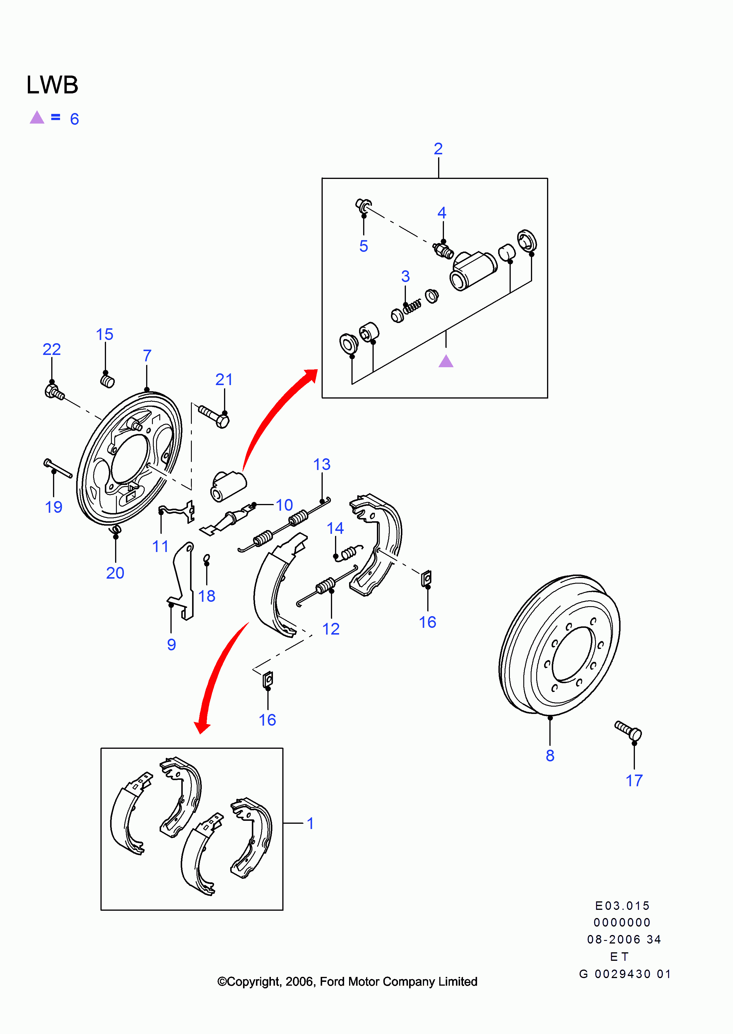 FORD USA 1454551 - Set saboti frana parts5.com