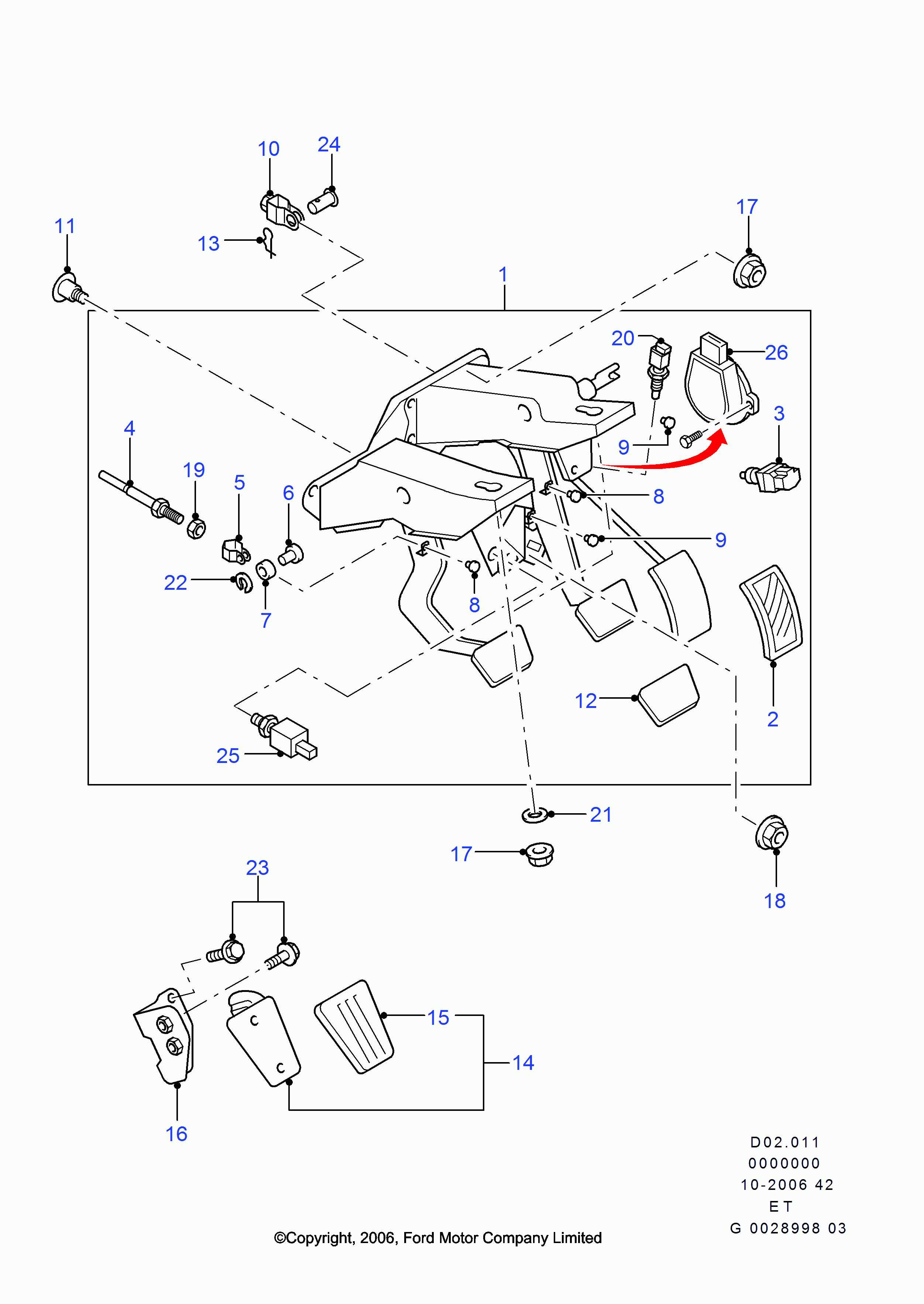 FORD 3 922 097 - Comutator, actionare ambreiaj (Tempomat) parts5.com