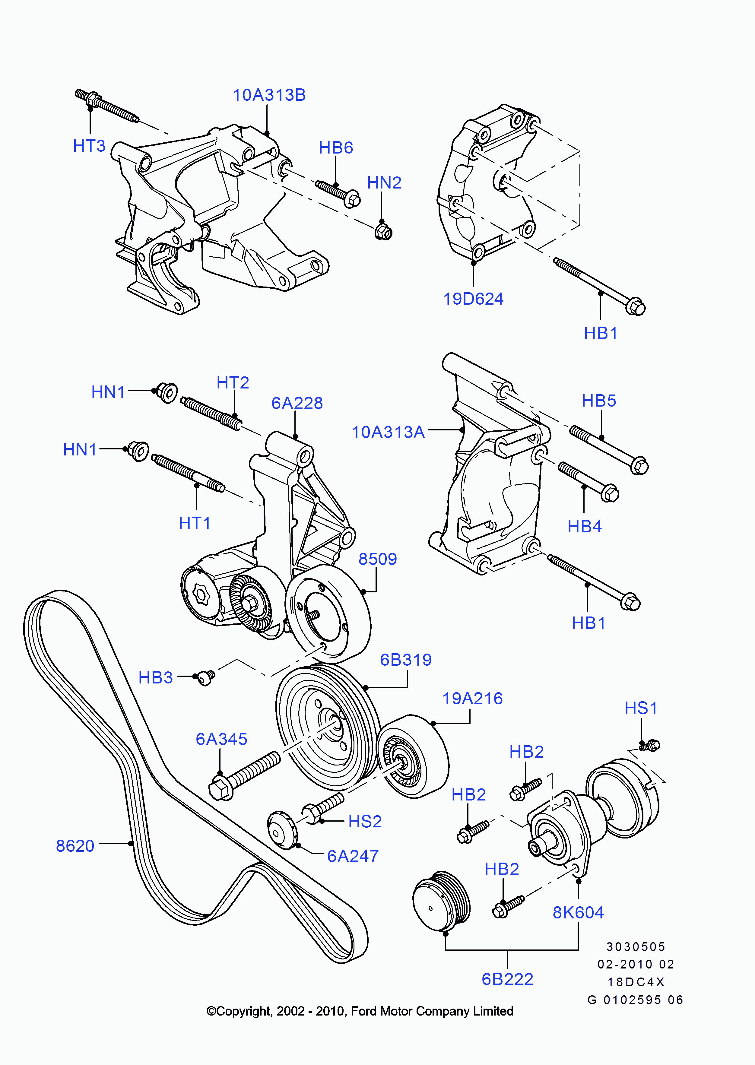 FORD 1494787 - Rebrasti jermen parts5.com