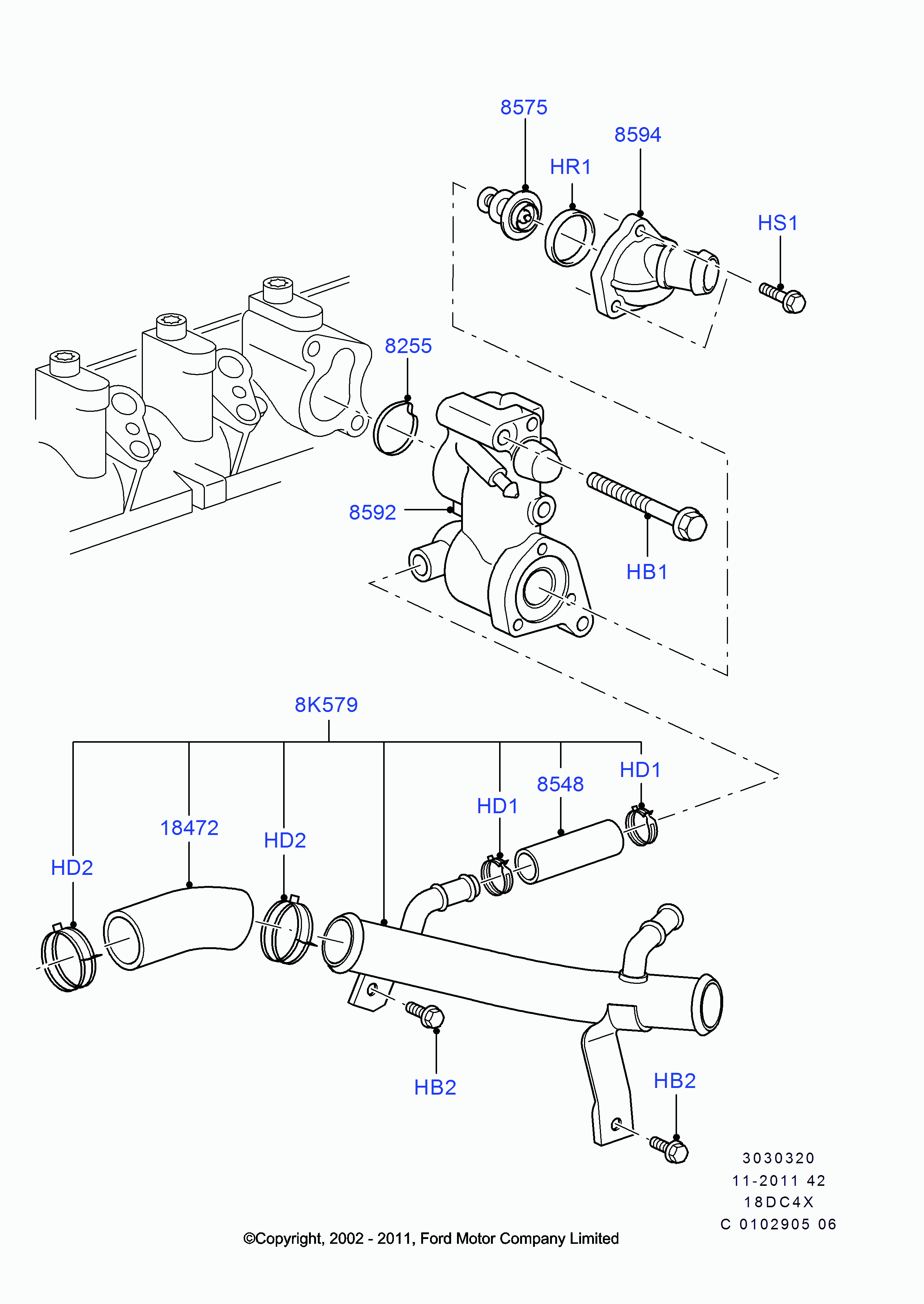 FORD 1198060 - Thermostat, coolant parts5.com