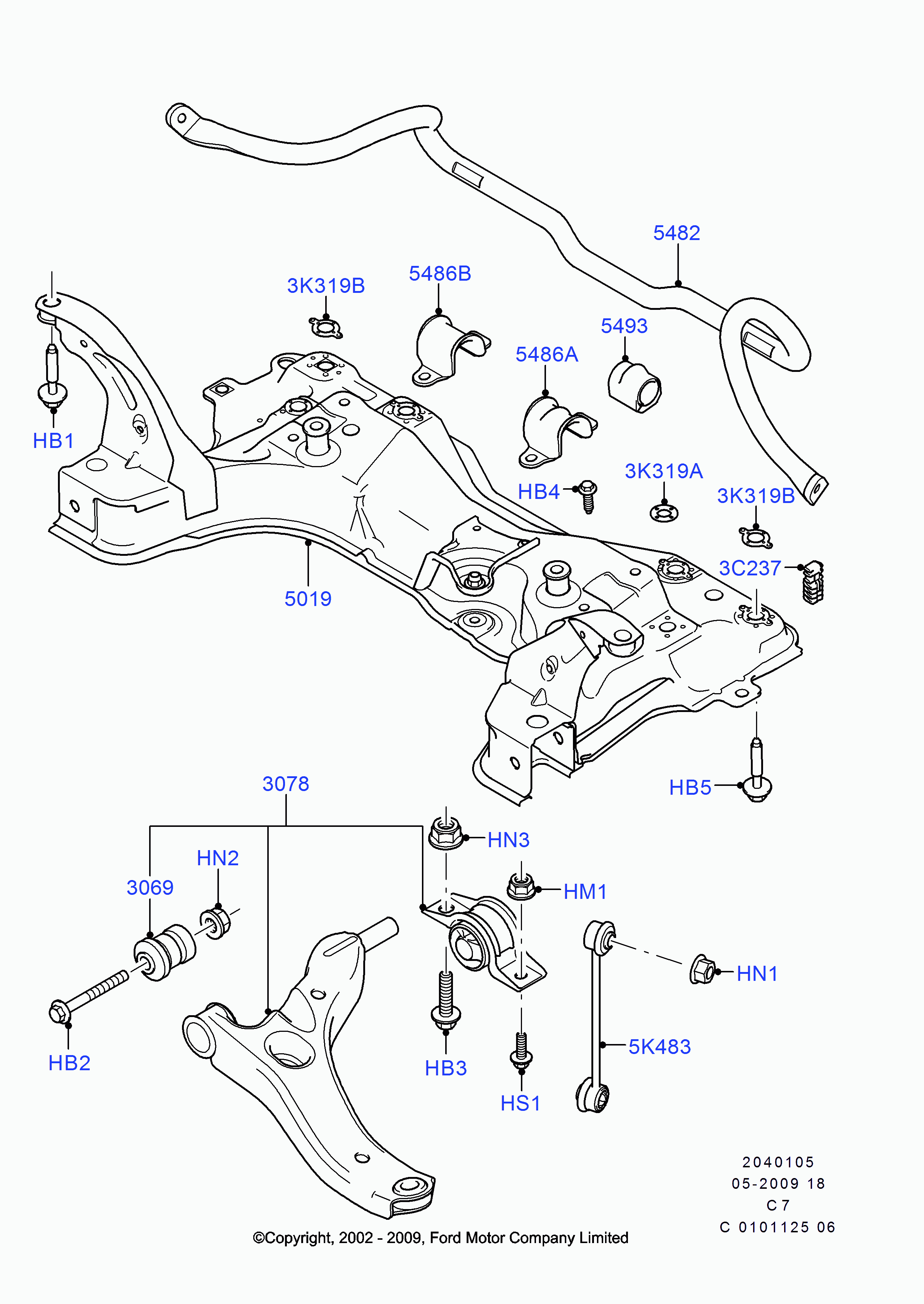 FORD 1 332 453 - Drążek / wspornik, stabilizator parts5.com