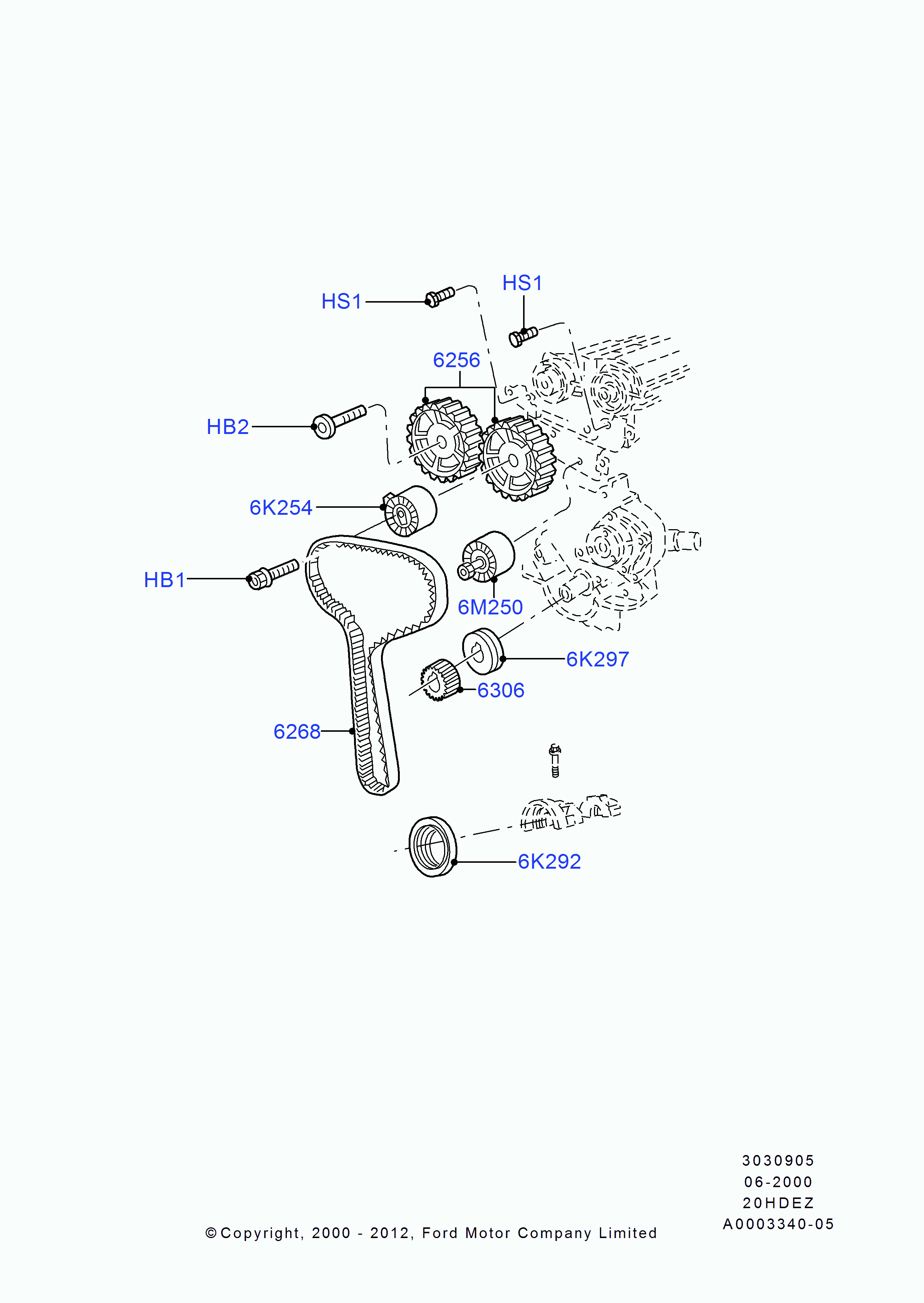 FORD 1104003 - Rola intinzator,curea distributie parts5.com