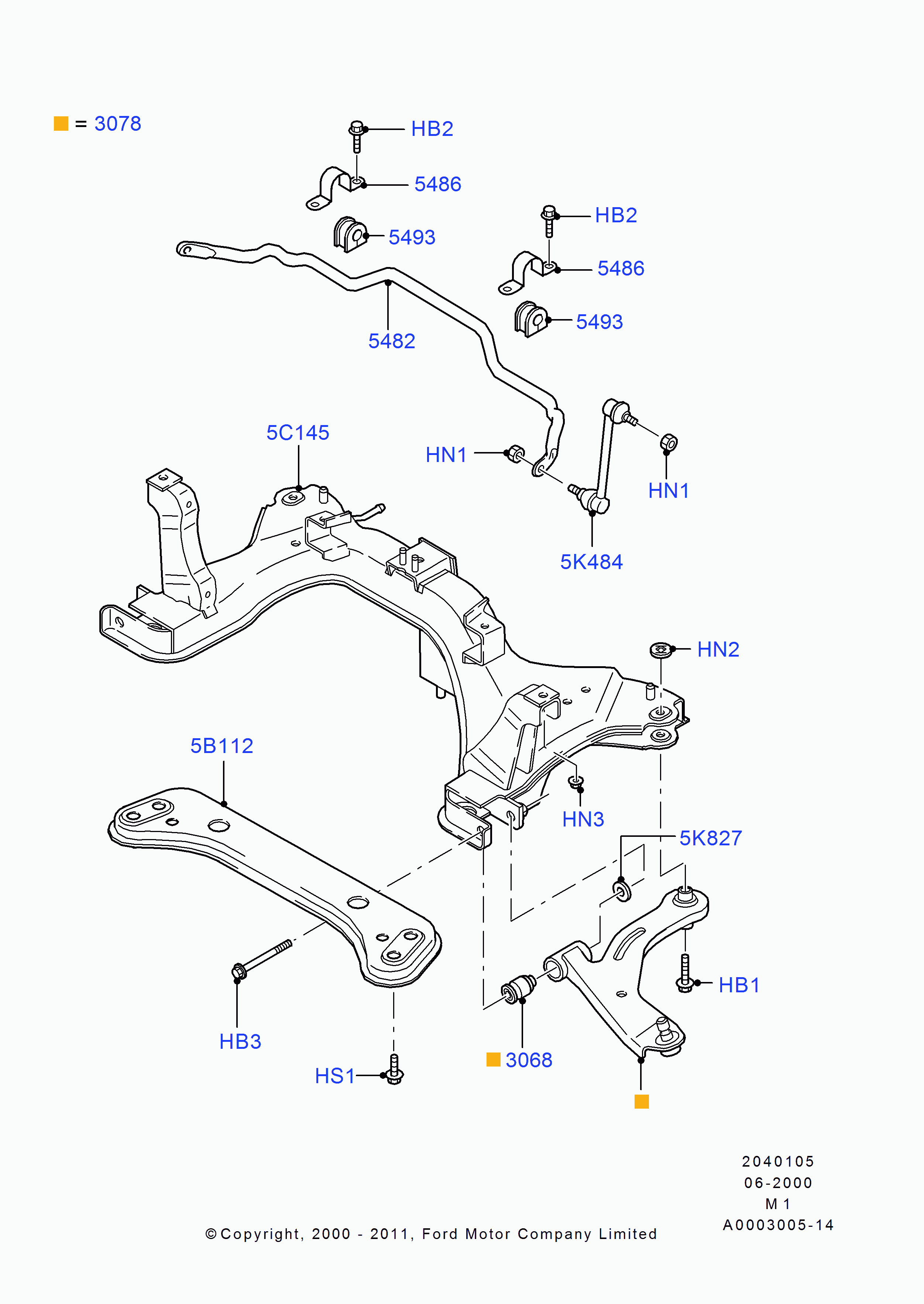 FORD 4462153 - Brat / bieleta suspensie, stabilizator parts5.com