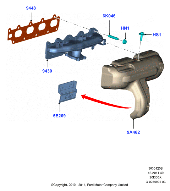 FORD 1 681 988 - Garnitura, galerie evacuare parts5.com