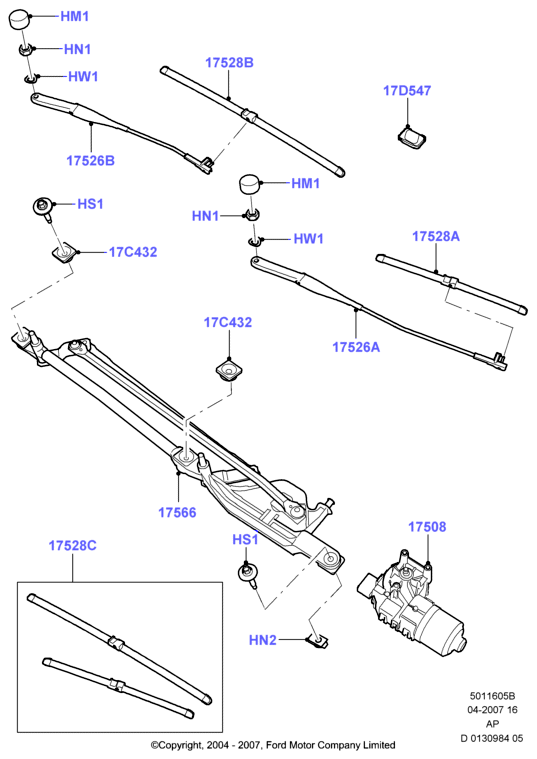 FORD 1465888 - Silecek süpürgesi parts5.com