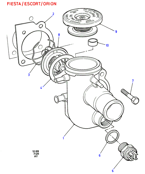 FORD 1 635 905 - Termostat,lichid racire parts5.com