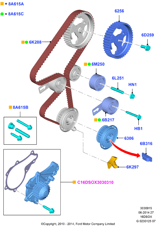 FORD 1754320 - Triger kayışı seti parts5.com