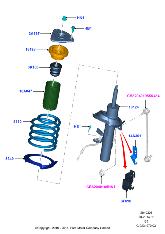 FORD 1305329 - Staubschutzsatz, Stoßdämpfer parts5.com