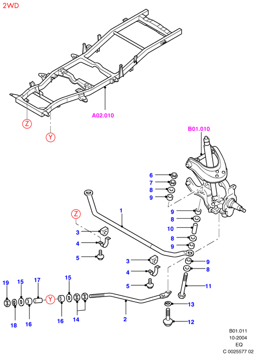 FORD 3 665 957 - Tuleja, stabilizator parts5.com