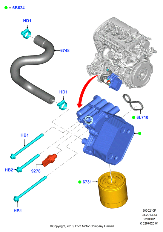 PEUGEOT 1829179 - Oil Cooler, engine oil parts5.com