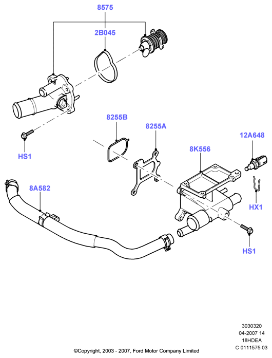 FORD 1 892 398 - Sensor, coolant temperature parts5.com