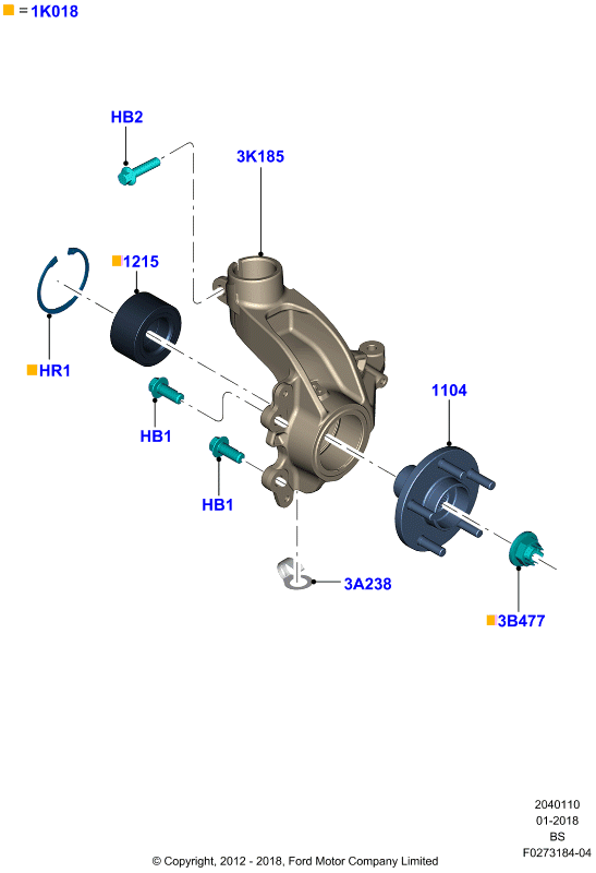 FORD 1668557 - Wheel hub, bearing Kit parts5.com