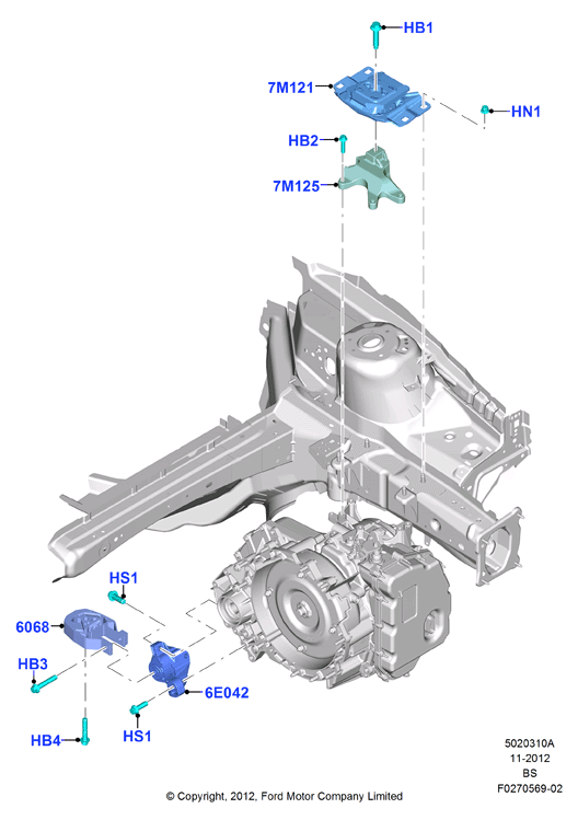 FORD USA 1751001 - Mounting, manual transmission parts5.com