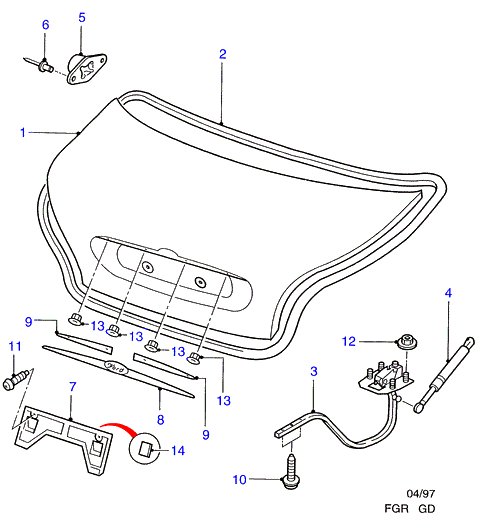 FORD 6 789 158 - Amortizor portbagaj parts5.com