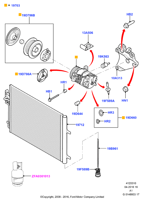 FORD 2015504 - Condensador, aire acondicionado parts5.com