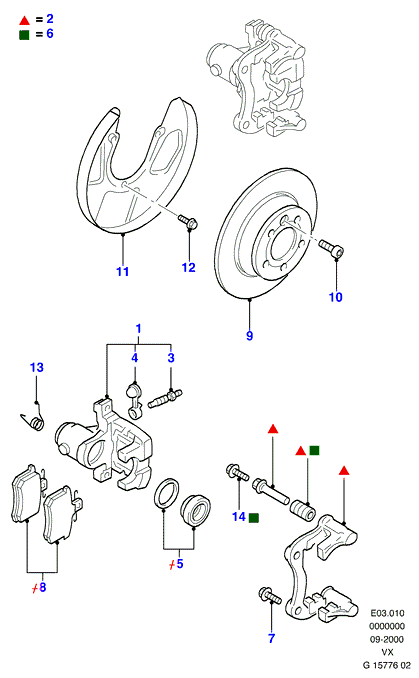 FORD 1345340 - Sada brzdových destiček, kotoučová brzda parts5.com