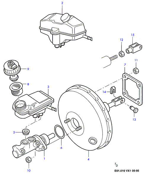 FORD 7201649 - Cep, posoda za zavorno tekocino parts5.com