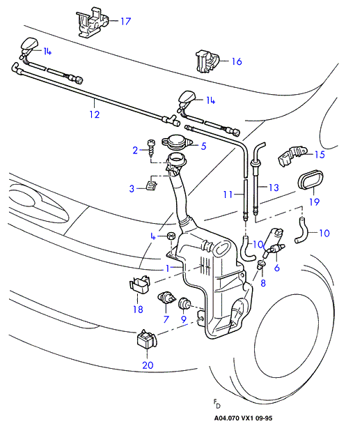 FORD 7 222 079 - Vodní čerpadlo ostřikovače, čistění skel parts5.com