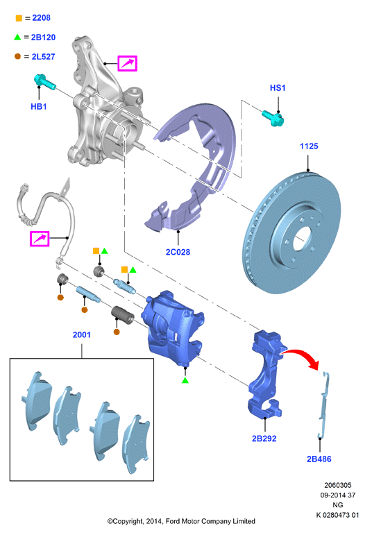 FORD 5 303 801 - Kočno sedlo parts5.com