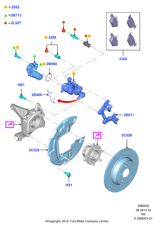 FORD 5181355 - Set bucsi de ghidaj, etrier frana parts5.com