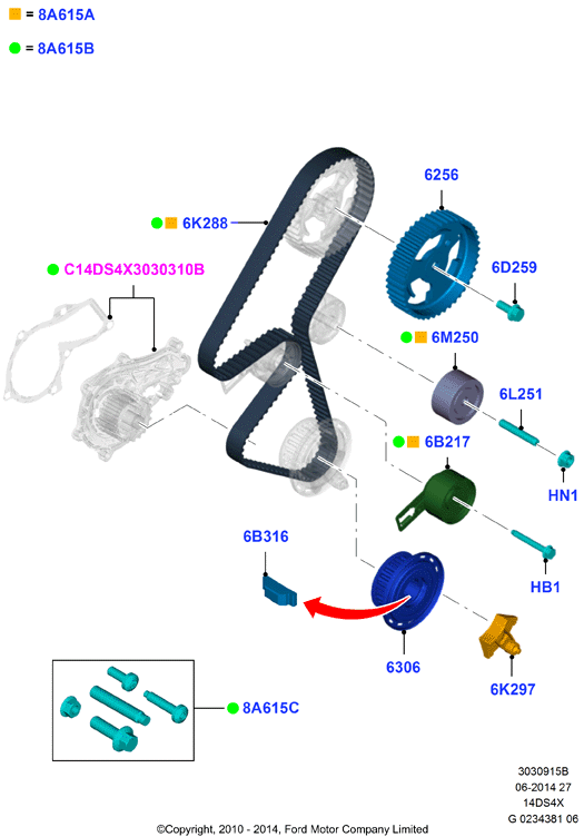 FORD 1754317 - Juego de correas dentadas parts5.com