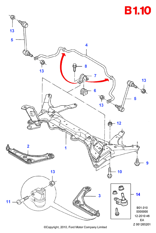 FORD 6080625* - Juego de montaje, barra oscilante parts5.com