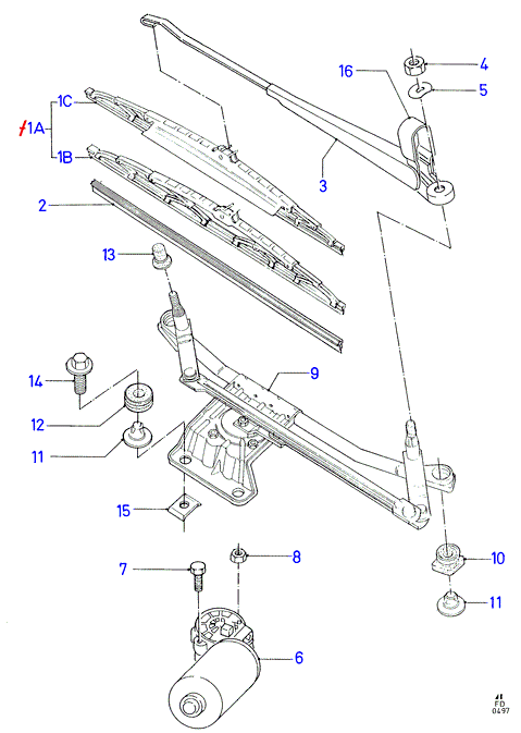 FORD 1105307 - Pióro wycieraczki parts5.com