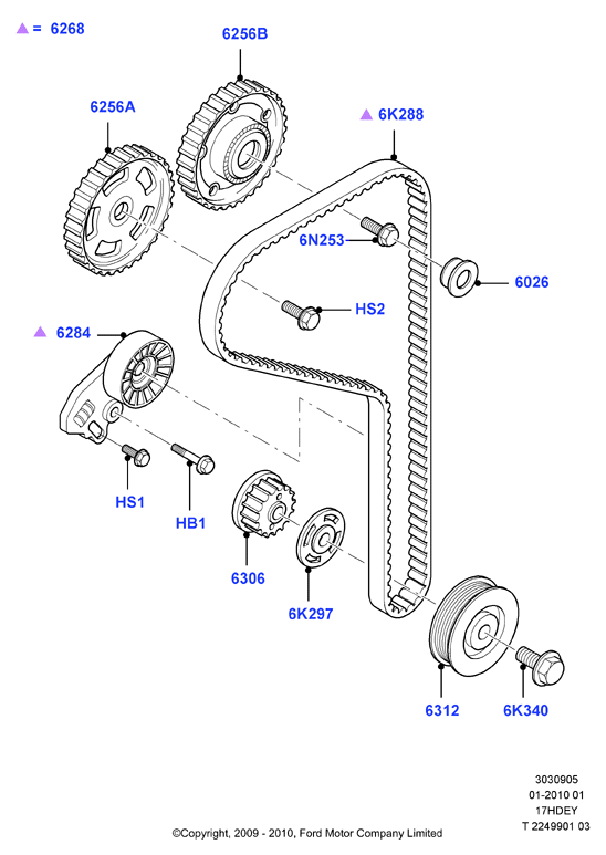 FORD 1203767 - Set curea de distributie parts5.com