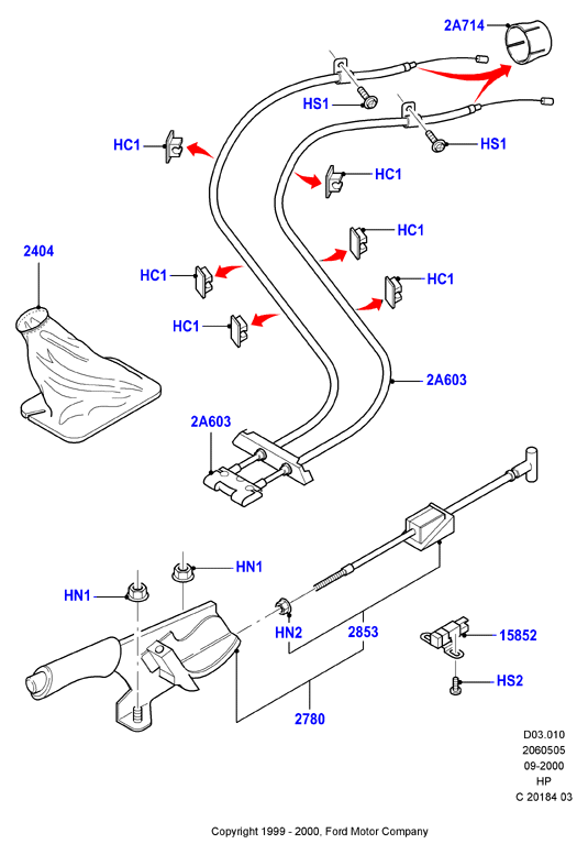 FORD 1310482 - Cablu, frana de parcare parts5.com