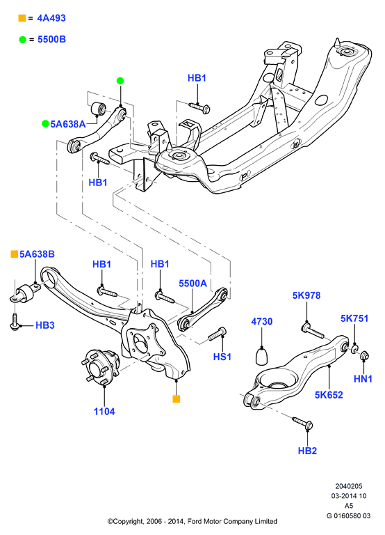 FORD 1 502 731 - Yataklama, Bugi kolu parts5.com