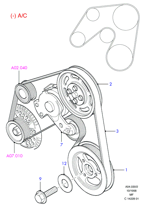 MAZDA 3954187 - Klinasti rebrasti remen parts5.com