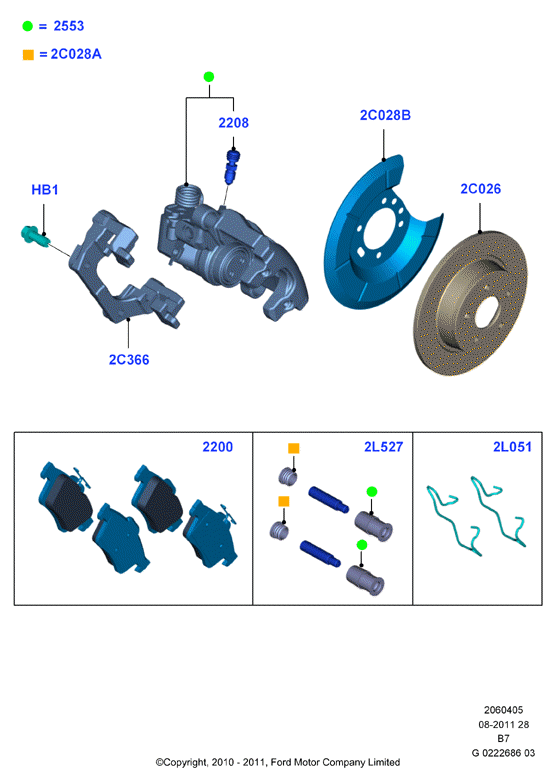 FORD 1805813 - Brake Pad Set, disc brake parts5.com