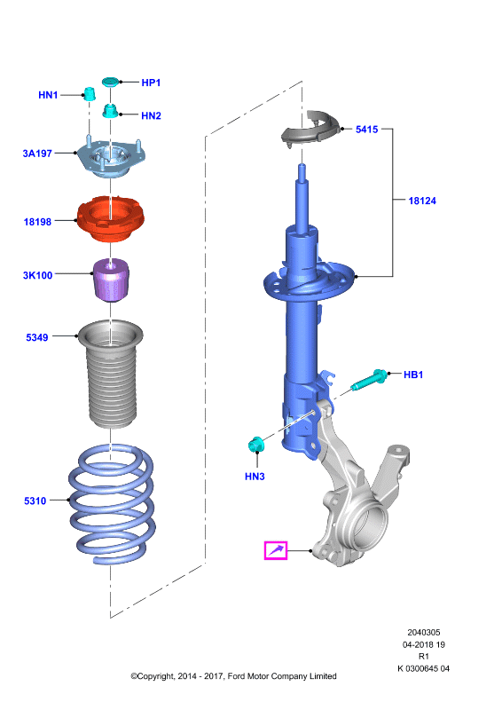 FORD 1902873 - Kotalni lezaj, oporni lezaj vzmetne noge parts5.com