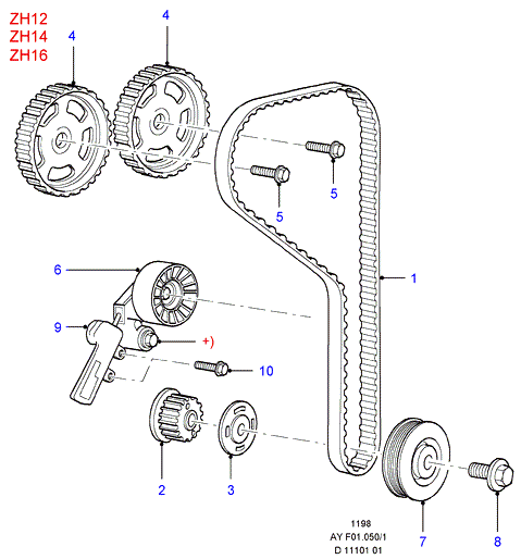 FORD 1361840 - Натяжной ролик, ремень ГРМ parts5.com