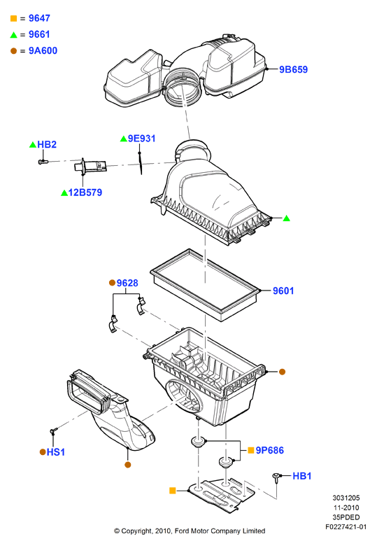 FORD 3L3Z 12B579-BA - Air Mass Sensor parts5.com