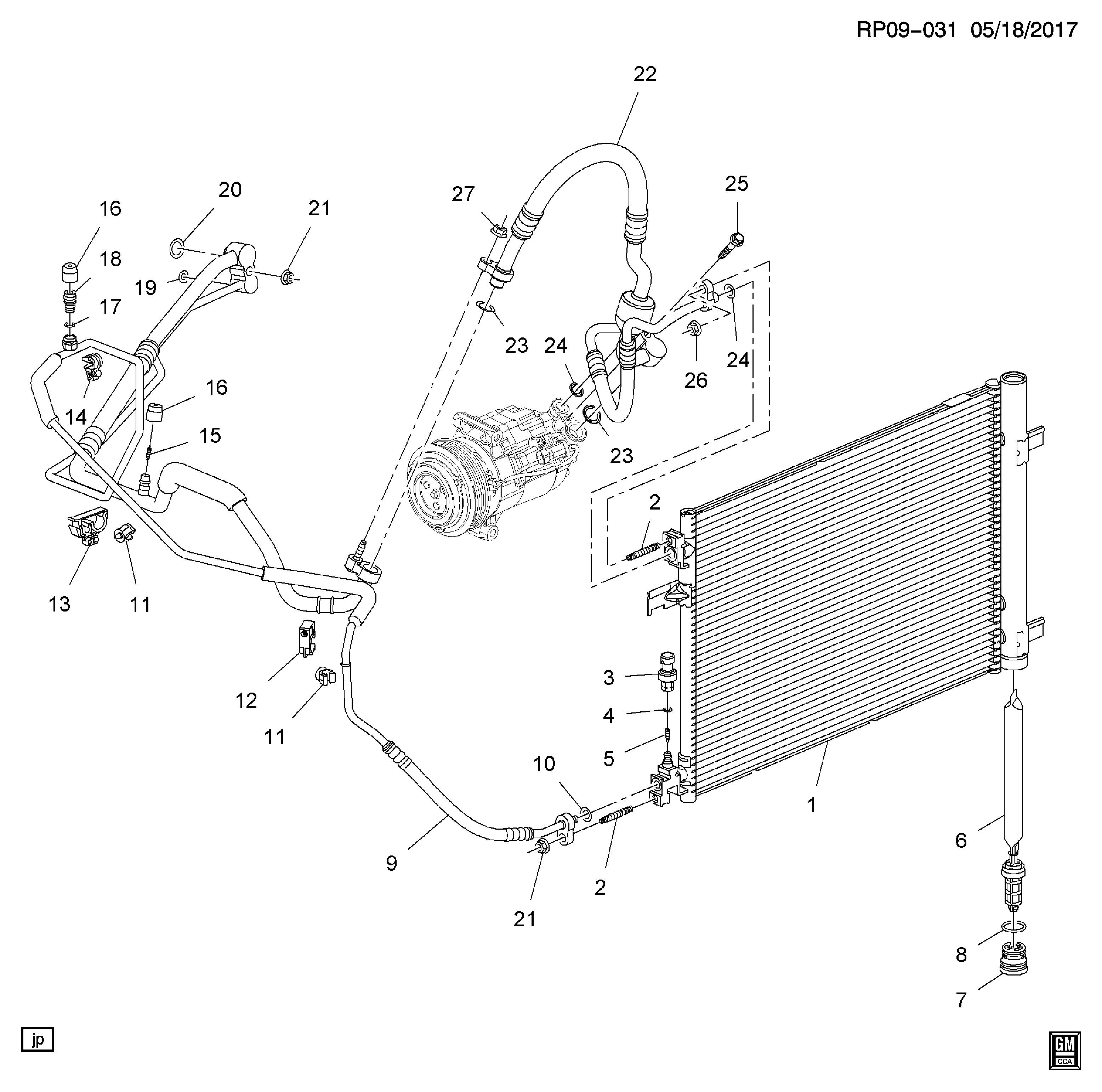 Chevrolet 22678731 - Пневматический выключатель, кондиционер parts5.com