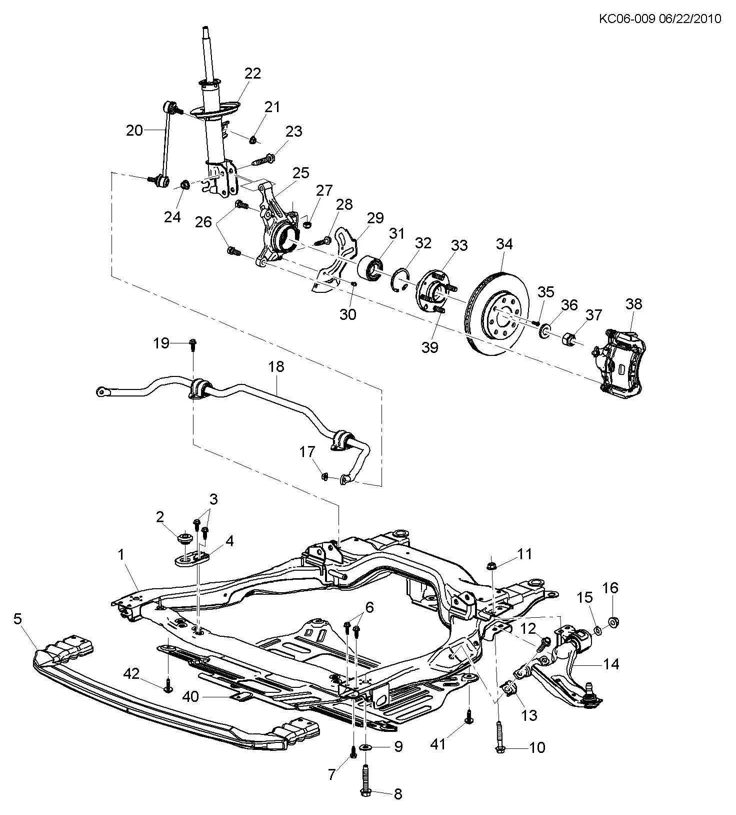 Chevrolet 95947829 - Brat / bieleta suspensie, stabilizator parts5.com