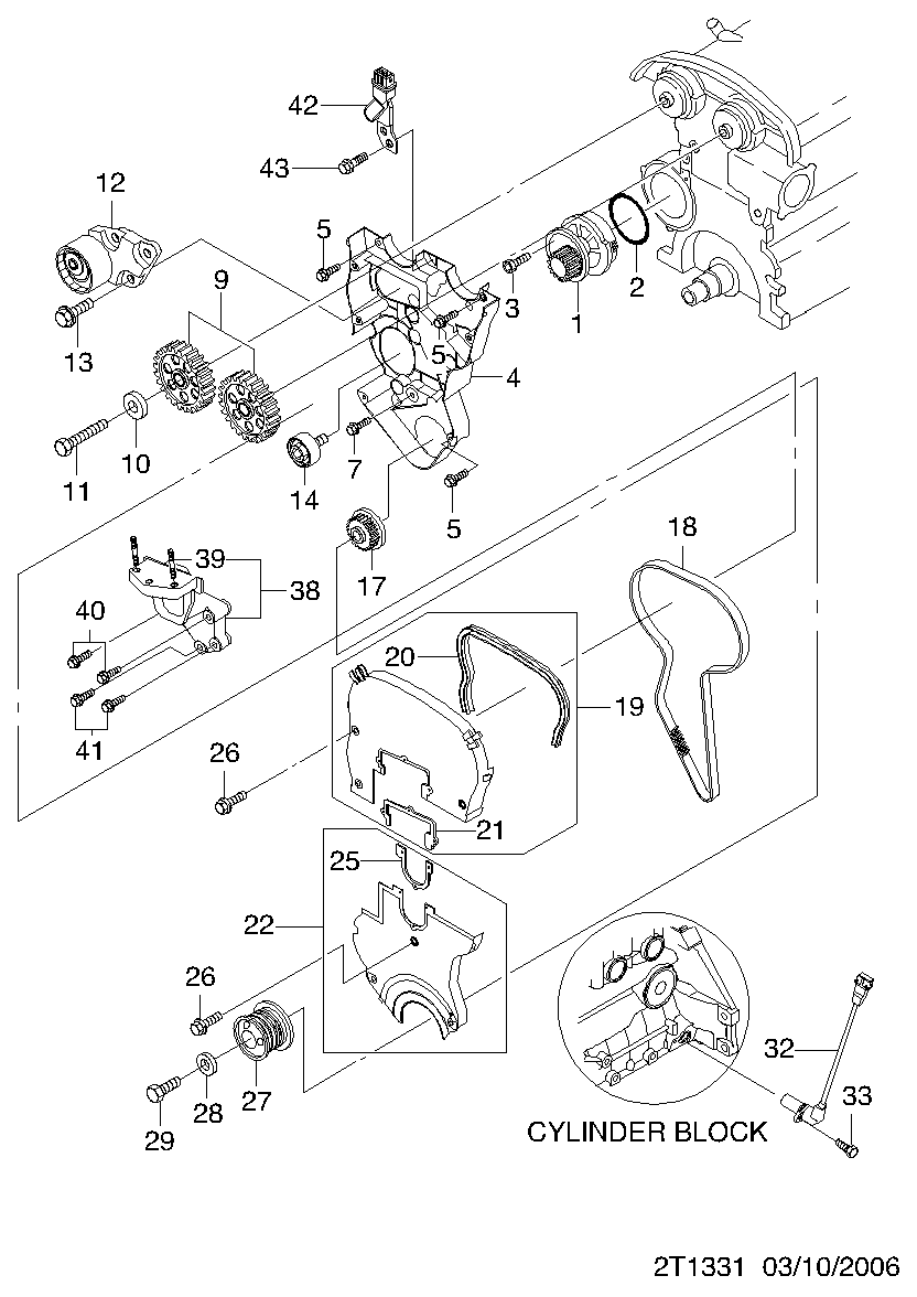 DAEWOO 96350526 - Preusmerjevalni valj / vodilni valj, zobati jermen parts5.com