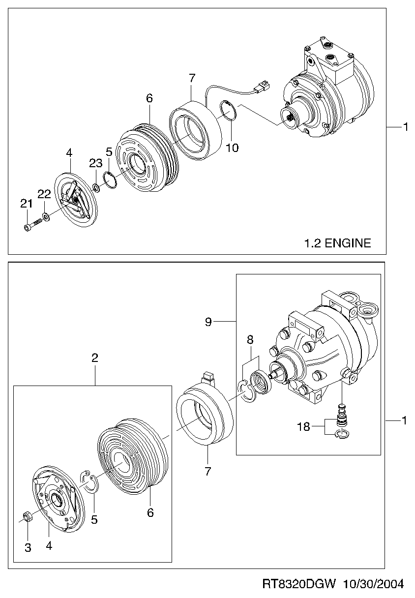 DAEWOO 96539388 - Kompresor, klima-uređaj parts5.com