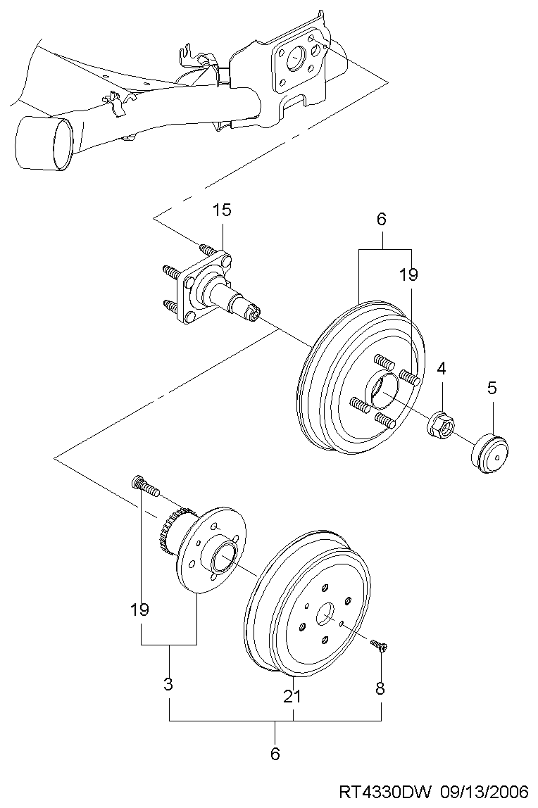 DAEWOO 96471776 - Wheel hub, bearing Kit parts5.com