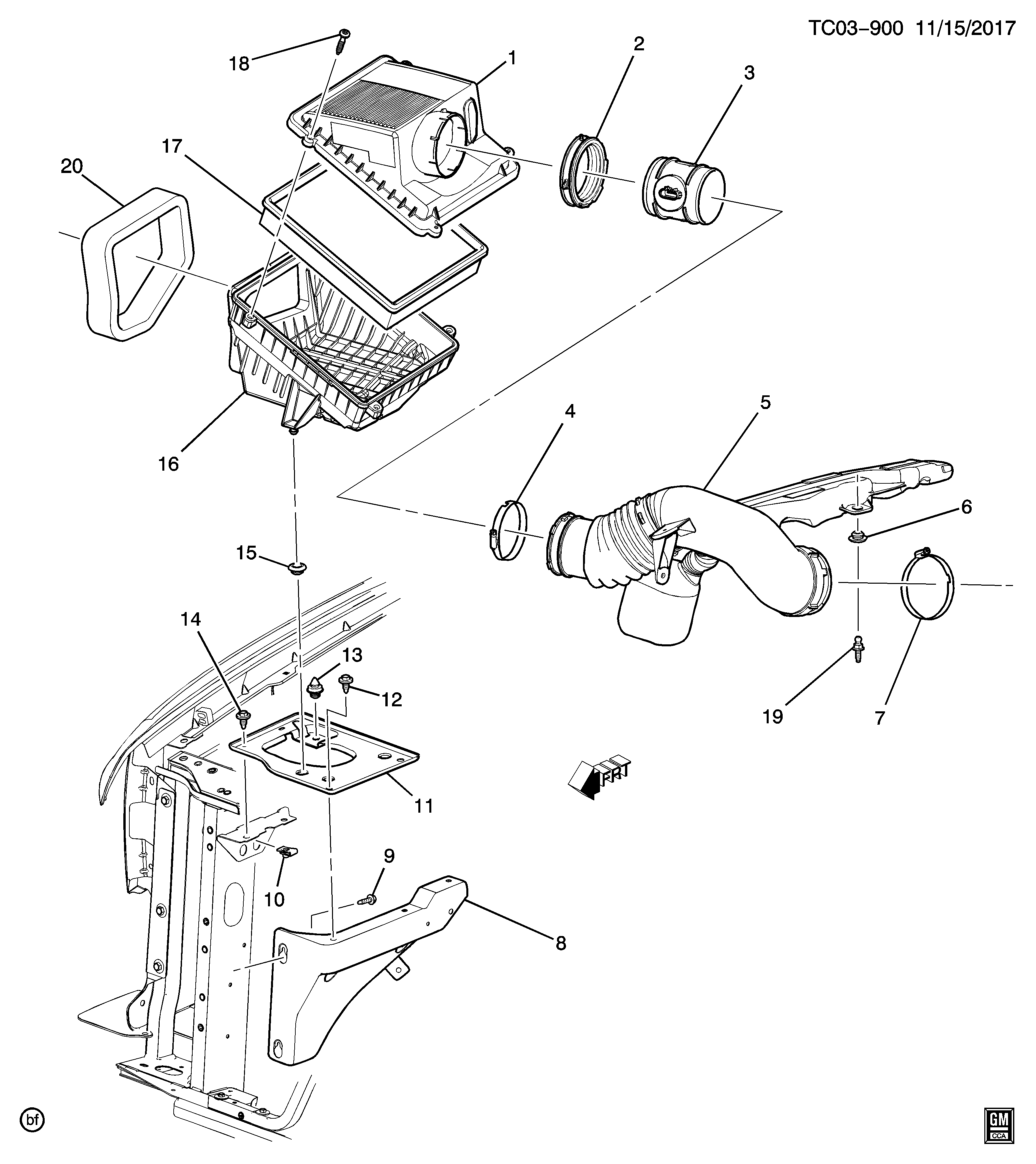 Cadillac 22845992 - Filtru aer parts5.com