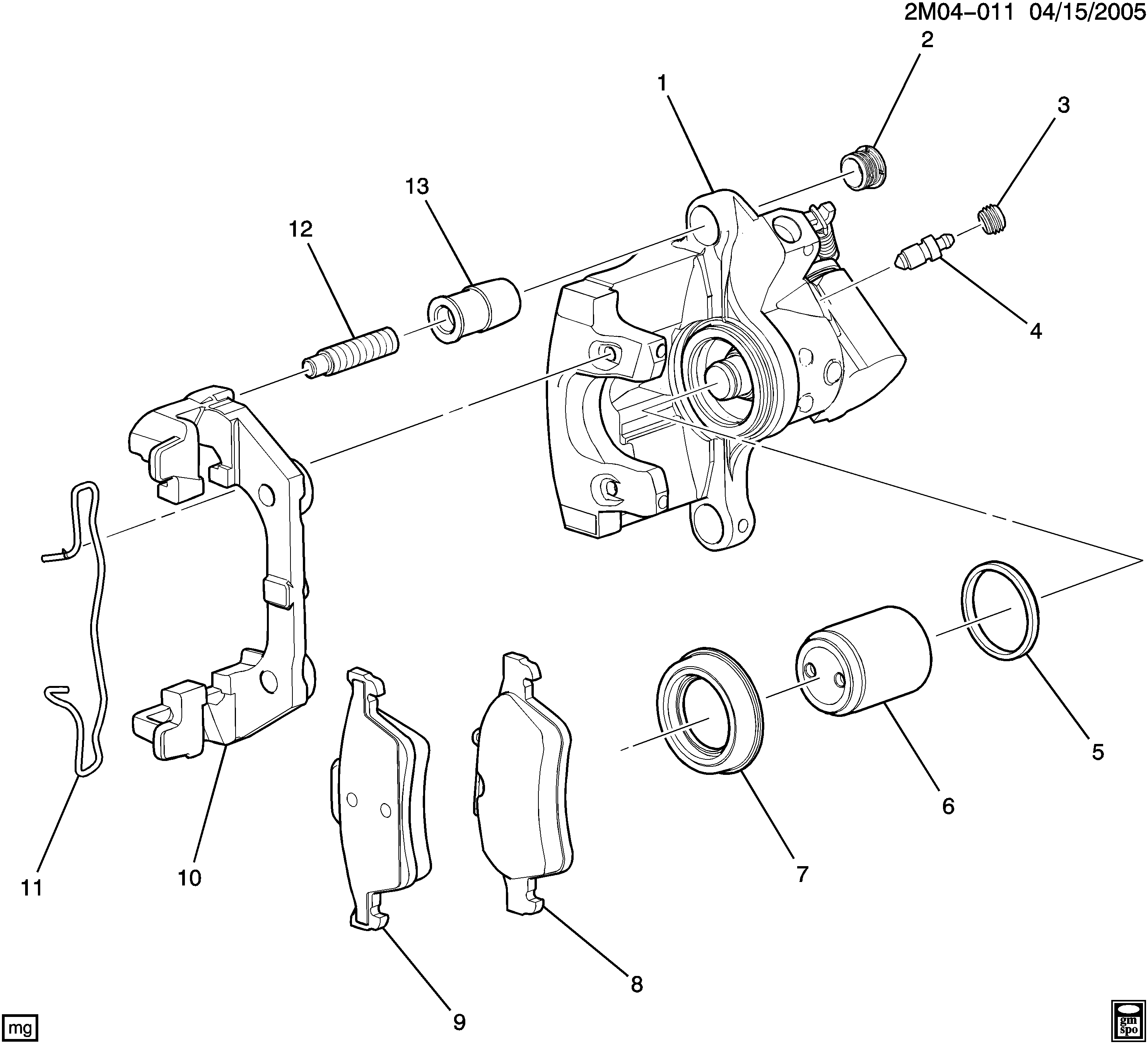 Chevrolet 15254670 - Vezetőpersely-készlet, féknyereg parts5.com