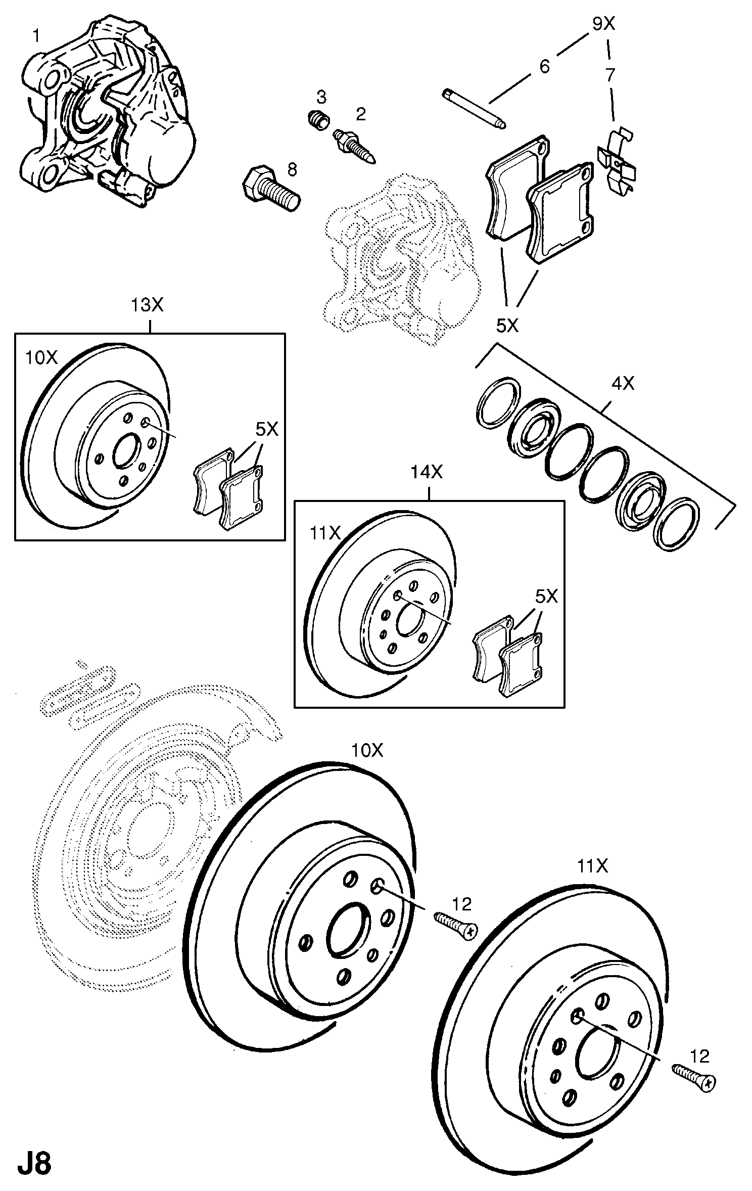 Vauxhall 1605617 - Тормозные колодки, дисковые, комплект parts5.com