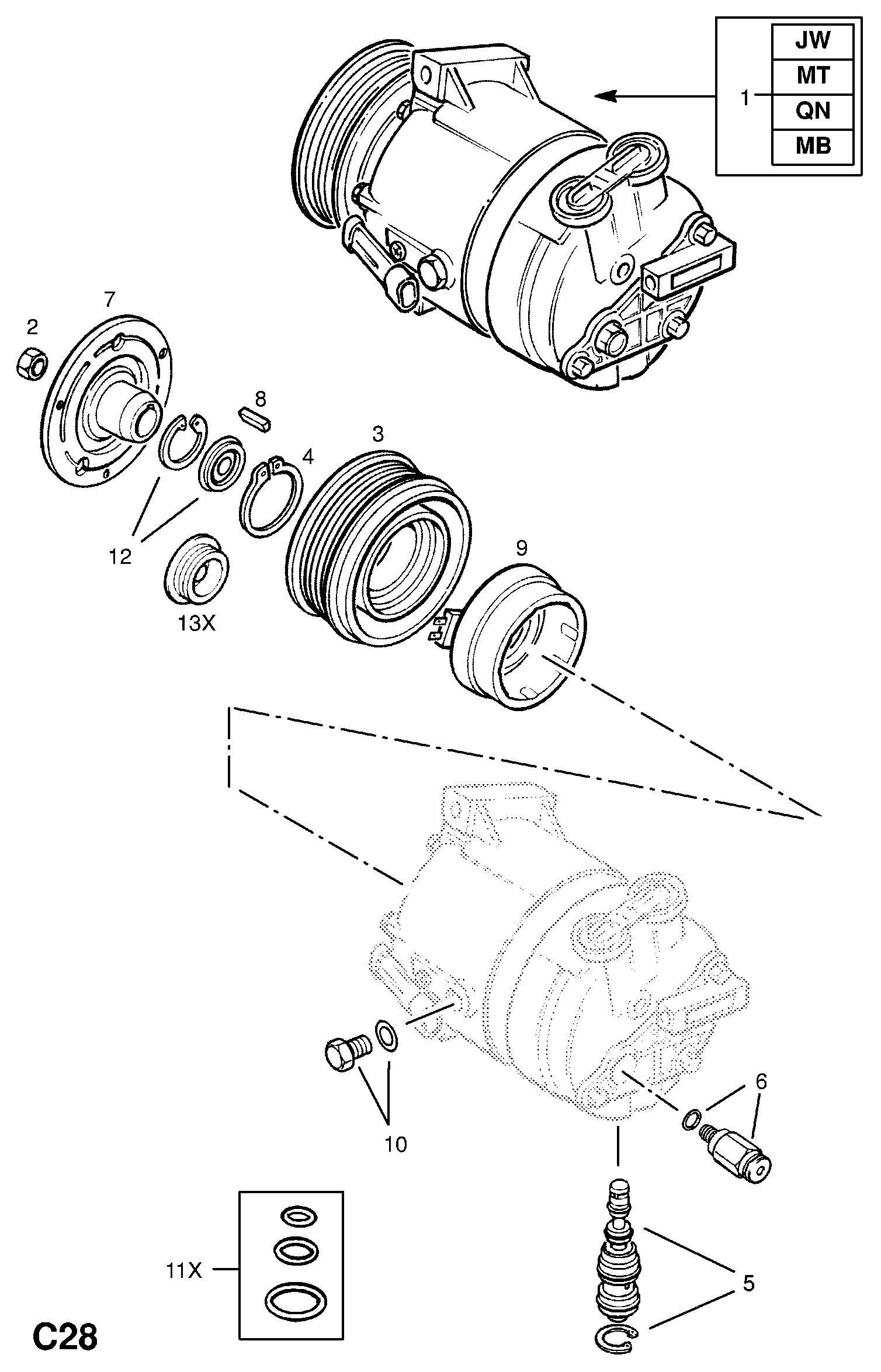 Opel 18 54 067 - Kompresor, klima-uređaj parts5.com