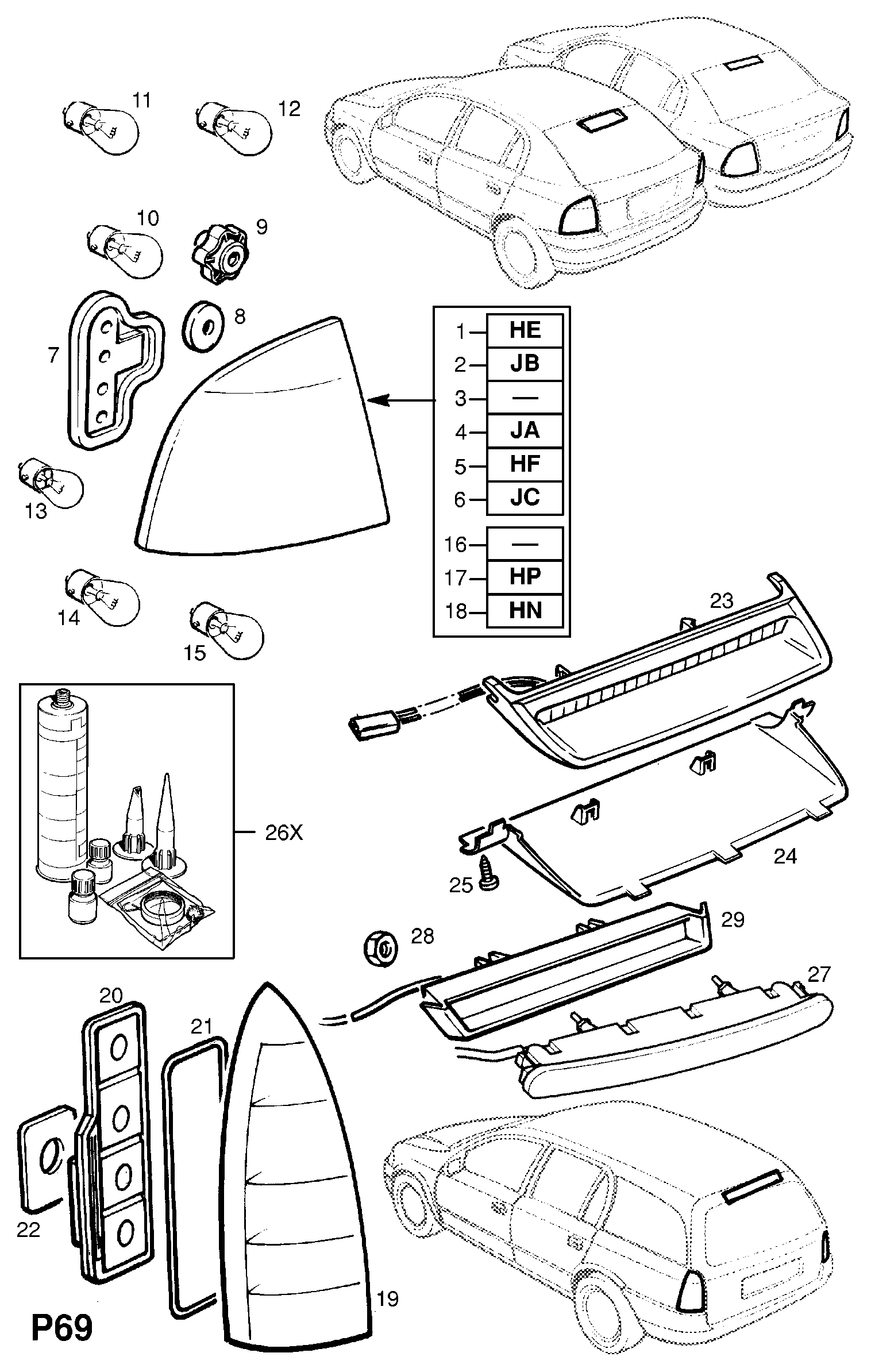 Opel 20 98 252 - Izzó, műszerfal-világítás parts5.com