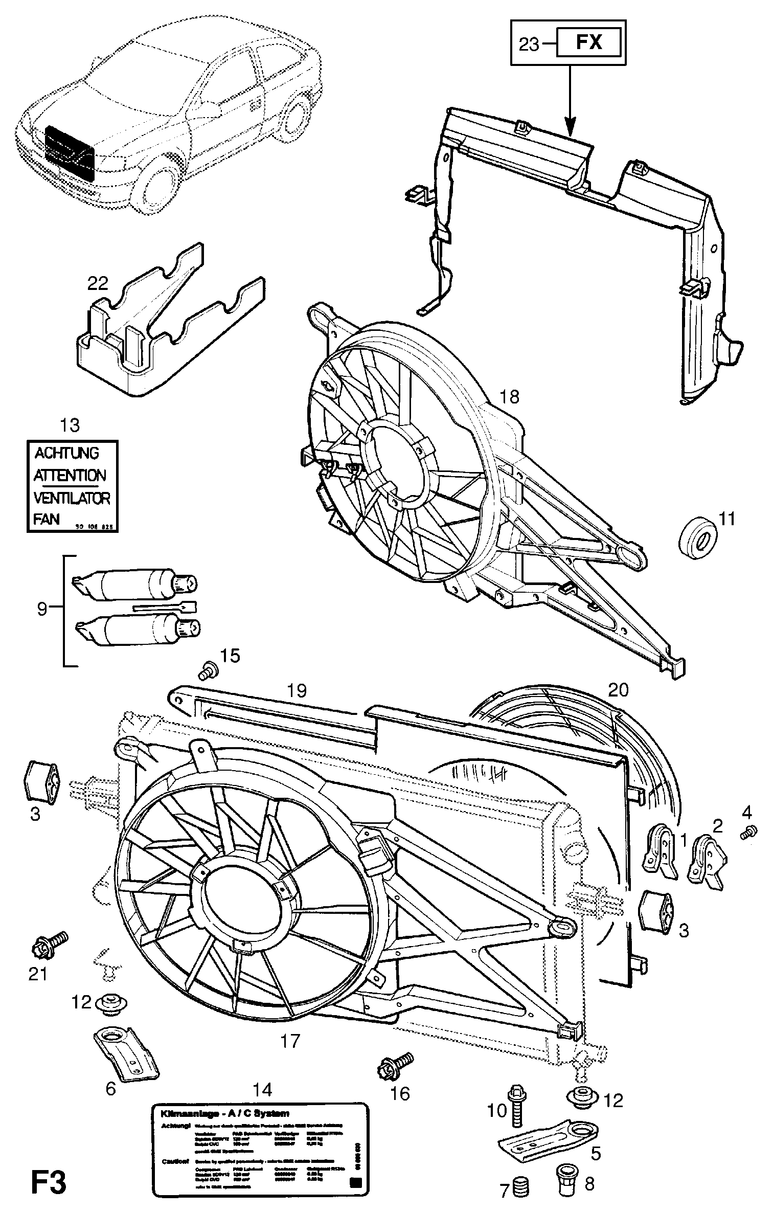 Opel 1314538 - Ventilator, radiator parts5.com